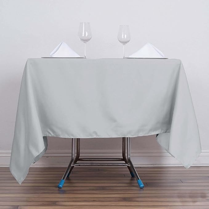 Efavormart 70" Square Linens Silver Wholesale Linens Polyester Square Linen Tablecloth for Wedding Banquet Party Restaurant