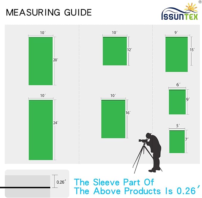 ISSUNTEX 6X9 ft Background Muslin Backdrop, Photo Studio, Collapsible High Density Screen for Video Photography and Television-Green