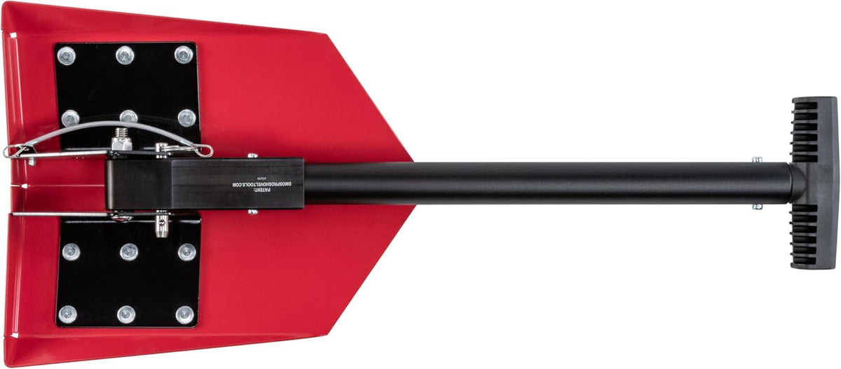 DMOS Delta Shovel - Collapsible Heavy-Duty Steel Folding Shovel for Camping, Overlanding, Survival, Military, Hunting, & Off-Road Use - Racing Red - Regular