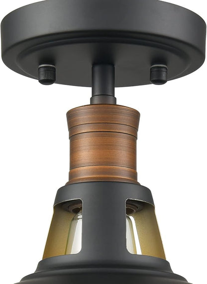 CLAXY Industrial Farmhouse Ceiling Light 1-Light Barn Ceiling Light Fixture Flush Mount for Bedroom Hallway Porch
