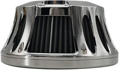 Air Cleaner Harley Filter Motorcycle Intake CNC Cut Kit Chrome for Models Dyna 2000 - 2017 Softail 2000 - 2015 Touring 2000 - 2007 (Chrome, Fitment - B)