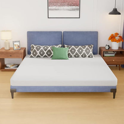 5 Inch Gel Memory Foam Mattress Medium Firm Mattresses CertiPUR-US Certified Bed-in-a-Box Pressure Relieving King Size,Fiberglass Free，White