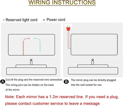 Bathroom Mirror with LED Lights，Smart Illuminated LED Bathroom Mirror，Energy-Saving LED Smart Mirrors，LED Mirror for Bathroom，with Demister Pad and Smart Touch Switch(H50*W70cm/H19.7*W27.6IN)