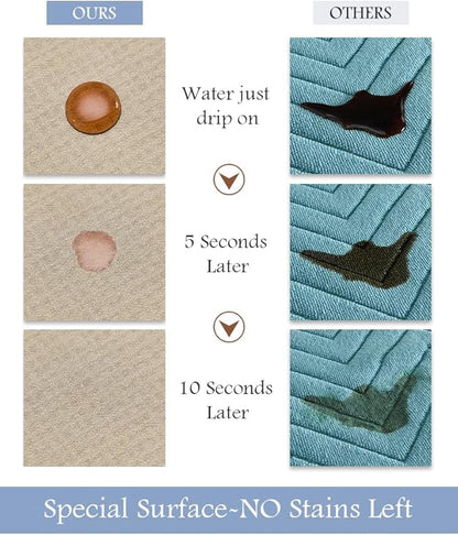 Bath Mat-Bathroom Mat Rug Non Slip Super Absorbent Stain Resistant Quick Dry Thin Bathroom Rug-Bath Mats for Bathroom Floor Bathtub Vanity-Bathmat Bath Rug Easy Care-24"x35",Beige
