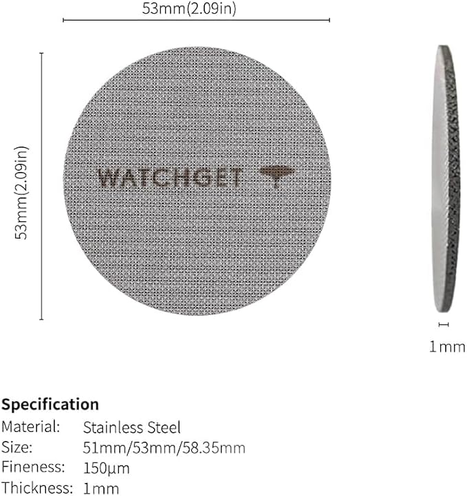 watchget 53mm Espresso Puck Screen Lower Shower Screen 1mm Thickness 150μm Metal Coffee Filter 316 Stainless Steel Reusable Espresso Screen for 54mm Portafilter Filter Basket(53mm(1mm thick))