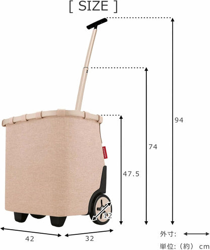 reisenthel carrycruiser Black Frame/Black - Portable Shopping Trolley with Sturdy Aluminum Frame, Shoulder Strap and Removable mesh Inner Bag -Water-Repellent