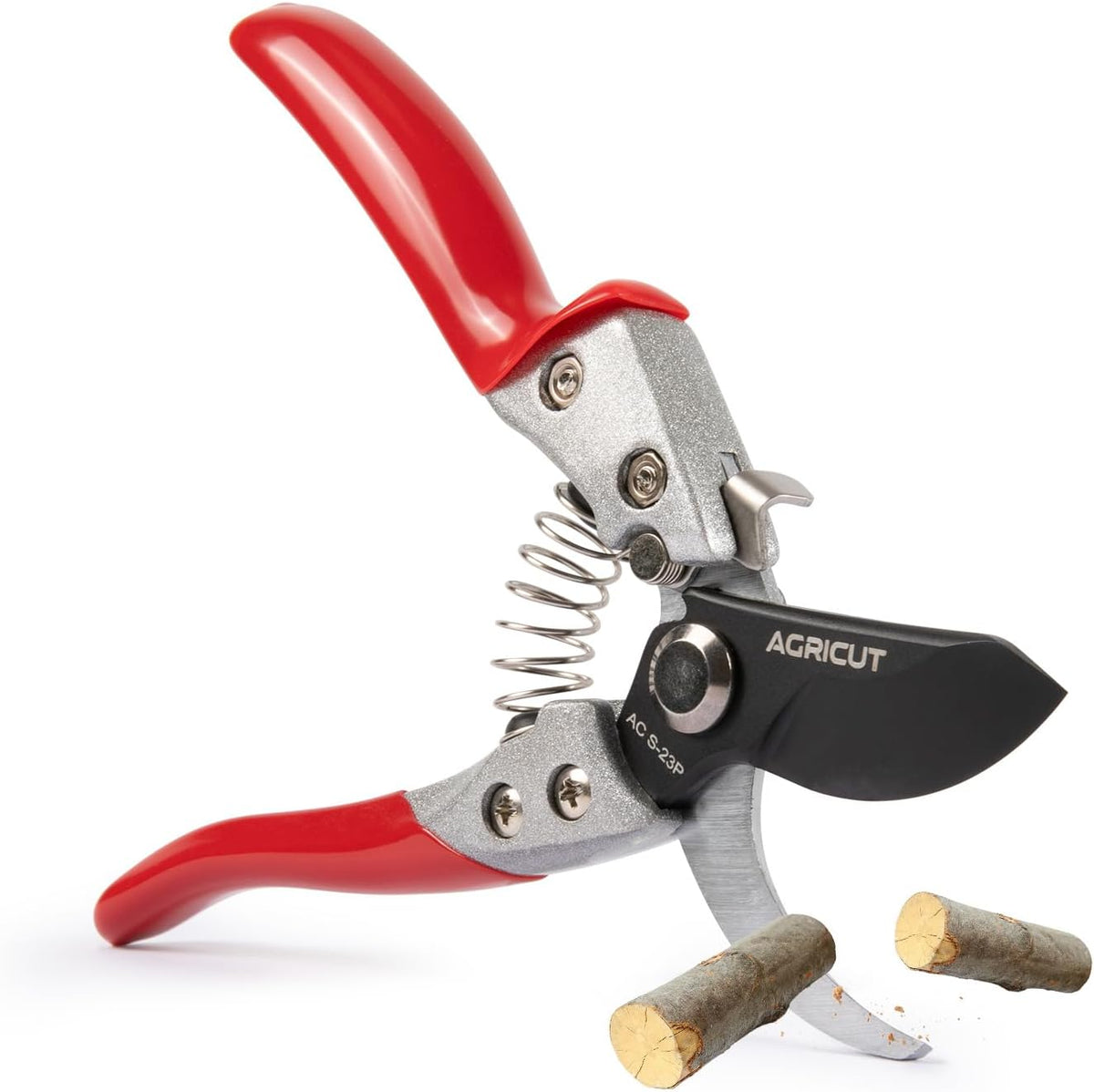 AGRICUT Pruning Shears for Gardening - 1 Inch Cut Capacity Bypass Pruners with High Carbon Steel Blade Aluminum Handle Pruning Shears Heavy Duty