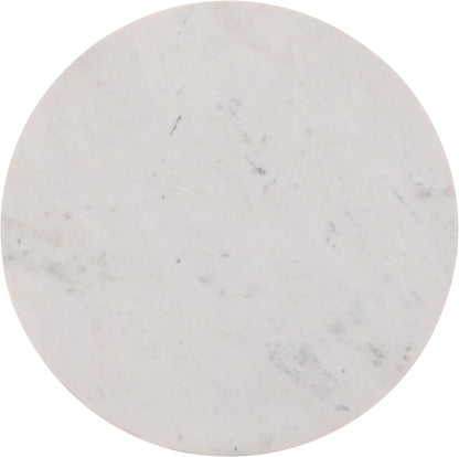 SAFAVIEH Home Collection - Kappie Round Accent Table with White Marble Top & Natural Solid Wood Base (ACC3738A)
