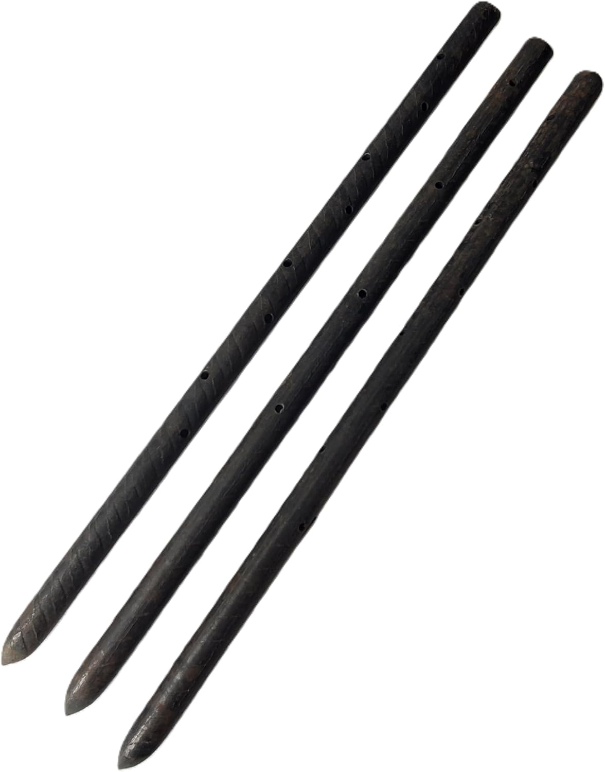 MCA 30" Round Steel Concrete Form Stakes (10 Pack) 3/4" Heavy-Duty Pointed with Holes – for Construction, Landscaping, Garden, Anchoring