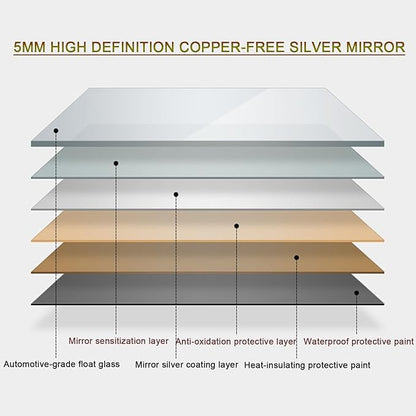 Smart Lighted Bathroom Mirror for Wall，Bathroom Mirror with LED Lights，Energy-Saving LED Smart Mirrors，LED Mirror for Bathroom，with Demister Pad and Smart Touch Switch(H60*W80cm/H23.6*W31.5IN)