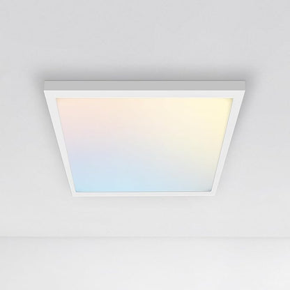 ASD LED 12" Square Flush Mount Ceiling Light Fixture, Low Profile Surface Lighting | 5CCT, Dimmable, Ultra-Thin, ETL Listed | 24W 1700LM 2700-6000K 120V | Kitchen, Bedroom, Hallway Lamp | White