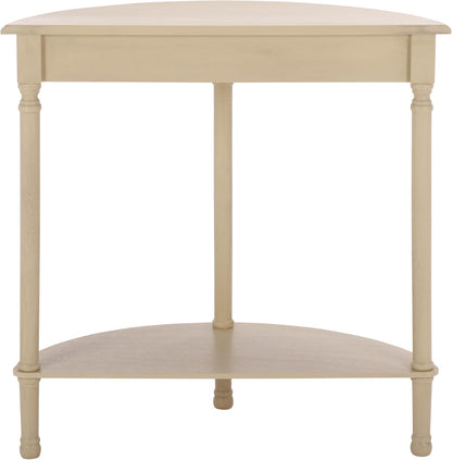 SAFAVIEH Furniture - Tinsley Half-Round Console Table - Sand - Solid Wood - Farmhouse Demilune Design - Ideal for Entryway, Hallway, Living Room, 28" W x 11.75" D x 28" H (CNS5723E)