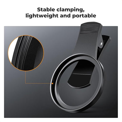 K&F CONCEPT 67mm Clip-on Black Diffusion 1/4 Phone Camera Lens Filter Kit, Mist Cinematic Effect Filter Compatible with iPhone 16 15 14 13 12 11, for Video/Vlog/Portrait Photography