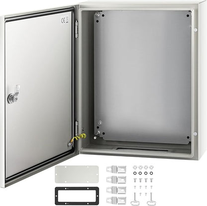 VEVOR NEMA Steel Enclosure, 20 x 16 x 6'' NEMA 4X Steel Electrical Box, IP66 Waterproof & Dustproof, Outdoor/Indoor Electrical Junction Box, with Mounting Plate