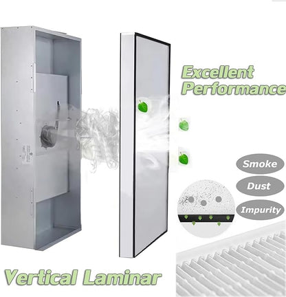 INTSUPERMAI Vertical Laminar Flow Hood Air Flow Clean Bench Workstation Lab Fume Hood with HEPA Filter 2 Station Dust Free Room Workshop for Phone LCD Repair Workshop Laboratory Using 110V