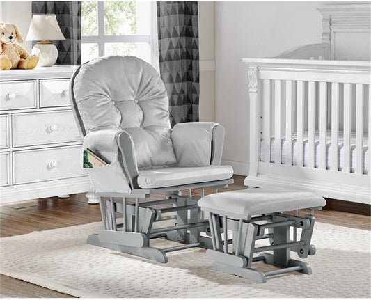 Suite Bebe Mason Glider Rocker with Ottoman, Grey and Light Grey