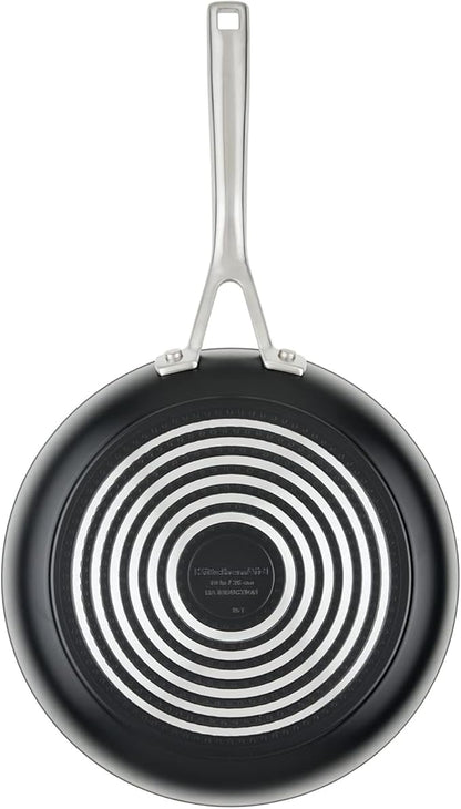 KitchenAid Hard Anodized Induction Nonstick Frying Pan Set/Skillets, 8.25 Inch and 10 Inch, Matte Black
