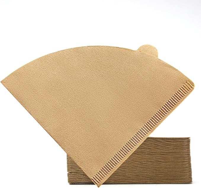 V60 Coffee Filters Size 02 - Disposable Natural Brown Paper Filters for 1-4 Cups - Compatible with Hario V60, Pour Over & Drip Coffee Makers (Natural Unbleached, 02 V60-100 Count)