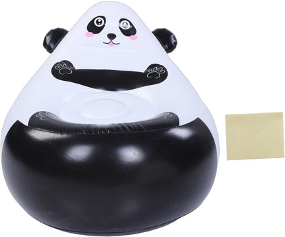 Cute Inflatable Couch Seat with Panda Cartoon, Soft Portable Chair for Garden, Playing in the Garden, Camping or Travel Adventure