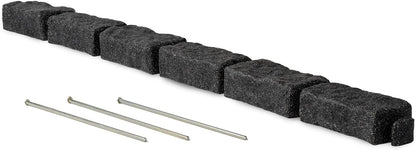 Beuta Landscape Edging | Garden Edging Border | Faux Stone Bricks for Lawn Edging, Flower beds, Pathways & Yard Edging– 1 Pack | Each Section Has 6 Bricks 48" L x 4" W x 2.25" H | 3 Spikes |Charcoal