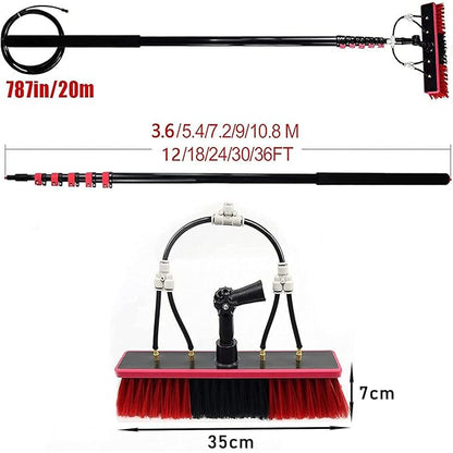 Spray Bar Kit Window Cleaning Brush, Outdoor Window Glass Solar Panel Cleaning,Extendable Cleaner For Greenhouse Roofs, Cleaning Photovoltaic And Solar Panels/35Cmbrushhead/12M/3,35cmbrushhead,9M/30F