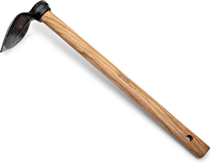Kings County Tools Leaf-Shaped Hoe for Furrowing, Digging, Aeration, and Weeding | Solid Steel Head | 16.5" European Ash Wood Handle