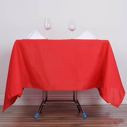 Efavormart 70" Square Linens RED Wholesale Linens Polyester Square Linen Tablecloth for Wedding Banquet Party Restaurant