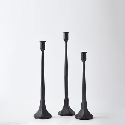 Denique Iron Taper Candle Holder Set of 3, Black Candlestick Holders Decorative Candle Stand, Tapered Candle Holders Tall Set for Wedding, Dining Table, Home Decoration (Black)