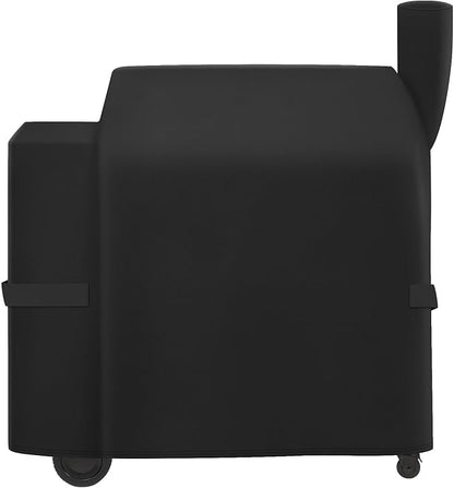 Outdoor Heavy Duty Waterproof Grill Cover Compatible with BAC380 BAC504 Traeger Pro 34 & 780 Series Wood Pellet Grill and Smoker, Texas and More, Full Length Barbecue Grill Cover, Black