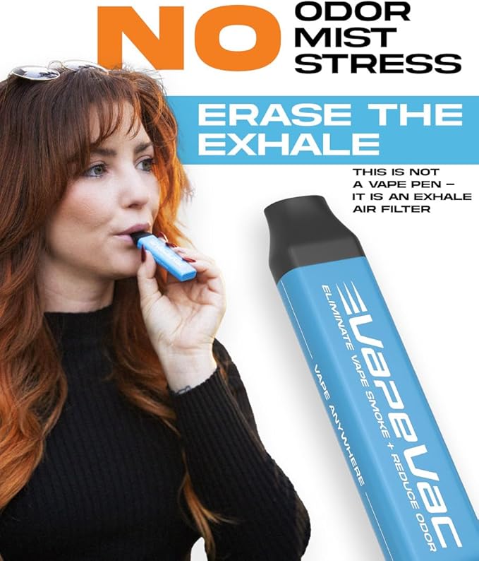 VapeVac (Registered AMZ Brand) – Pocket-Sized Personal Air Filter for Discreet Output Reduction | Minimizes Odor, Keeps Air Fresh | Not an Emission Device – 500+ Uses (Teal)