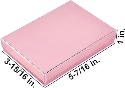 TheDisplayGuys - 25-Pack #53 Kraft Paper Cardboard Gift Boxes/Jewelry Cases w. Cotton Padding & Lid - Rose Gold - (5.4" x 3.9" x 1.0")