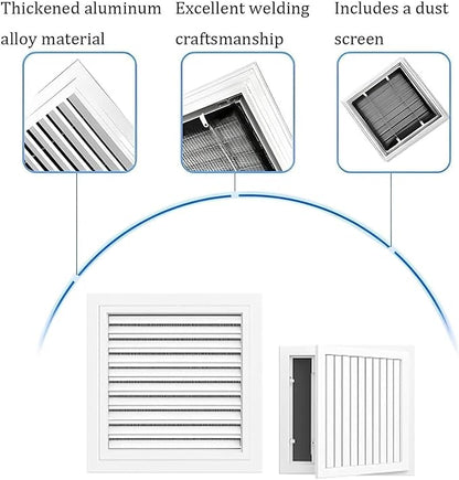 Decorative Return Air Grille Cover, Wall/Ceiling Vent Cover with Adjustable Design, Durables & Easy-to-Install for Home & Office, Cold Air Return Vent Cover(16x16in (41x41cm))