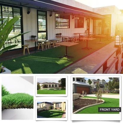 Petgrow Luxurious Artificial Grass Realistic Turf 4 X 15 Feet,1.57 Inch Pile Height Ultrathick Indoor/Outdoor Dog Fake Faux Grass,Synthetic Grass Rug Garden Landscape Patio,Drainage Holes