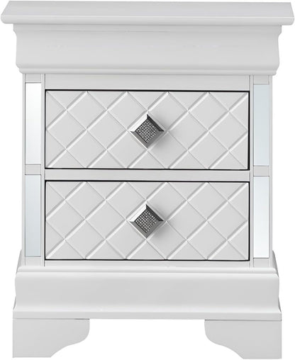 Sophisticated Silver Champagne Nightstand,for Small Spaces
