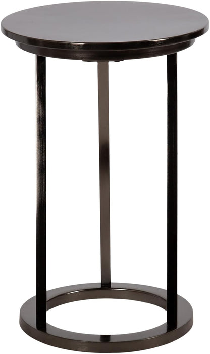 Kate and Laurel Aja Modern Metal Round Side Table; 15 x 15 x 23; Gray Gunmetal; Decorative Geometric End Table with Unique Slanted Legs for Use as Bedroom Nightstand or Living Room Indoor Plant Stand
