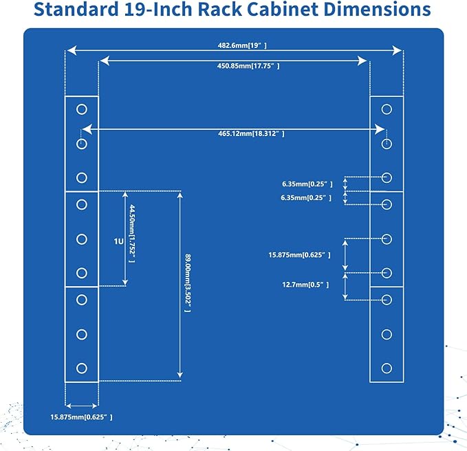 10-Outlet 1U Rack Mount Power Strip - Surge Protector, Features 10 Front Switches with LED Light - Ideal, w/ 6 ft Cord for Network Server Racks and Cabinets