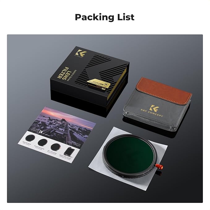 K&F CONCEPT 95mm Black Diffusion Mist Effect 1/4 & Variable ND2-32(1-5 Stops) & Circular Polarizing Filter CPL-in 1 HD Lens Filter with 28 Multi-Coatings for Camera Lenses (Nano-X Series)