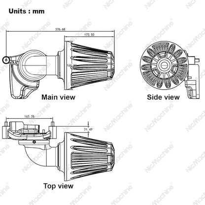 Big Sucker cone Air filter intake for harley air Cleaner Sportster Softail fatboy heritage dyna touring street road king Glide (Deep style -Chromed, TypeD : Touring M8 17-UP, Softail 18-UP)