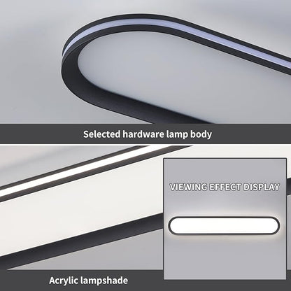 47.1 Inch Dimmable Metal LED Ceiling Light,Slim, Edge Lit - 65W Full Spectrum Linear Ceiling Lamps,3000-6500K Modern Ultra Thin Low Profile Light Fixture for Kitchen, Home & Office Hallway
