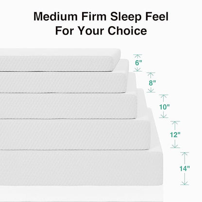 Novilla 14 Inch King Size Mattress, Memory Foam King Mattress for Motion Isolation & Pressure Relieving with Cooling Airflow & High-Density Support Foam Mattresses in a Box