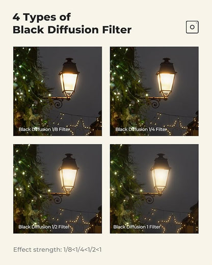 K&F CONCEPT 72mm Black Diffusion 1/2 Filter Mist Cinematic Effect Filter with 18 Multi-Layer Coatings for Video/Vlog/Portrait Photography (K-Series)