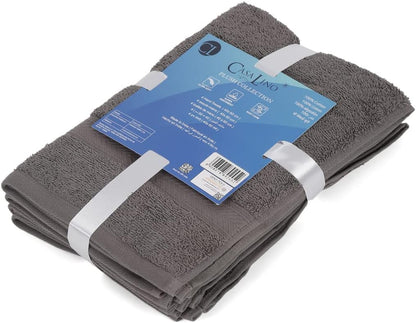 Casa Lino 4 Pack Hand Towels for Bathroom, 18"x28", 100% Cotton, Ultra Soft & Highly Absorbent, Premium Luxury Towels for Gym, Shower, Hotel, New Apartment Essentials, Charcoal