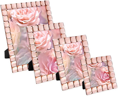 Isaac Jacobs Decorative Sparkling Jewel Picture Frame, Photo Display & Home Décor (5x7, Blush)
