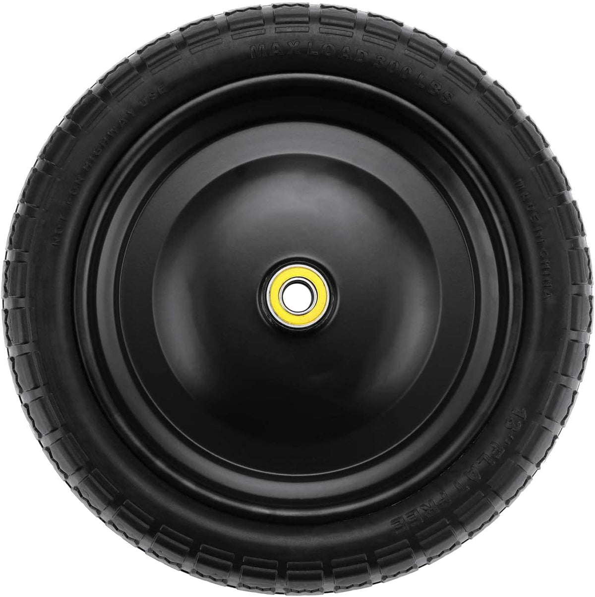 2 Pack 13 Inch Flat-Free Tires for Gorilla Cart, Heavy Duty Solid Replacement Wheels With 5/8 Inch Bearings for Wheelbarrow, Trolleys, Hand Trucks, Utility Carts