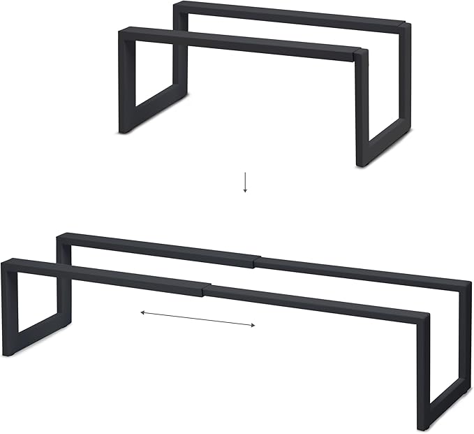 QUALIAZERO 2-Tier Expandable Shoe Rack – Durable Organizer Shelf for Entryways, Bedrooms, Bathrooms, and Laundry Rooms (Galaxy Black, 2 Pack)