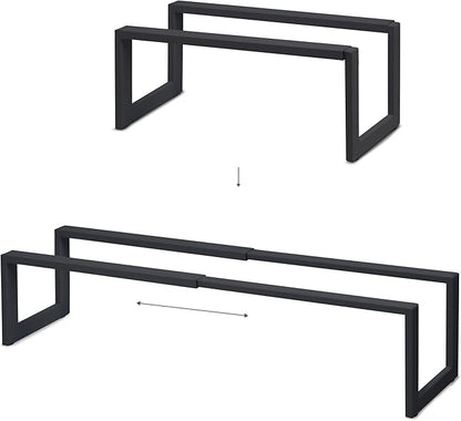 QUALIAZERO 2-Tier Expandable Shoe Rack – Durable Organizer Shelf for Entryways, Bedrooms, Bathrooms, and Laundry Rooms (Galaxy Black, 2 Pack)