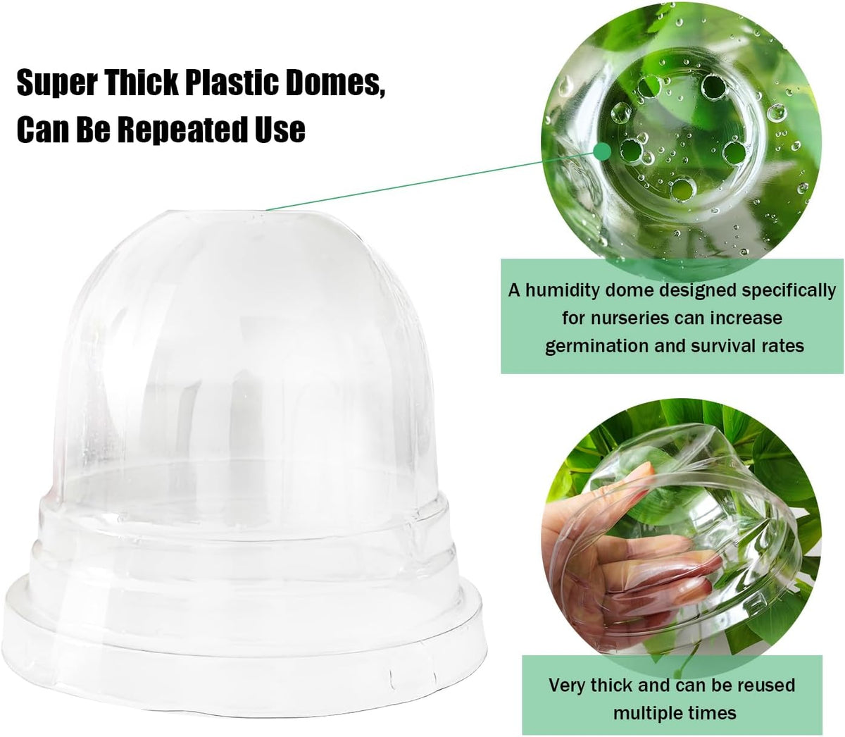 Plant Nursery Pots with Humidity Domes, 25 Sets 4 Inch Soft Nursery Pots Quality Ones (25 Red Pots + 25 Clear Lids), Seeds Starter Pots Small Planter Containers