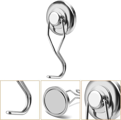 DIYMAG Swivel Swing Powerful Magnetic Hooks, 100LB (7 Pack) Strong Heavy Duty Neodymium Magnet Hooks Great for Grill, Refrigerator, Kitchen, Office-Length 68mm(2.67in), Diameter 32mm(1.26in)