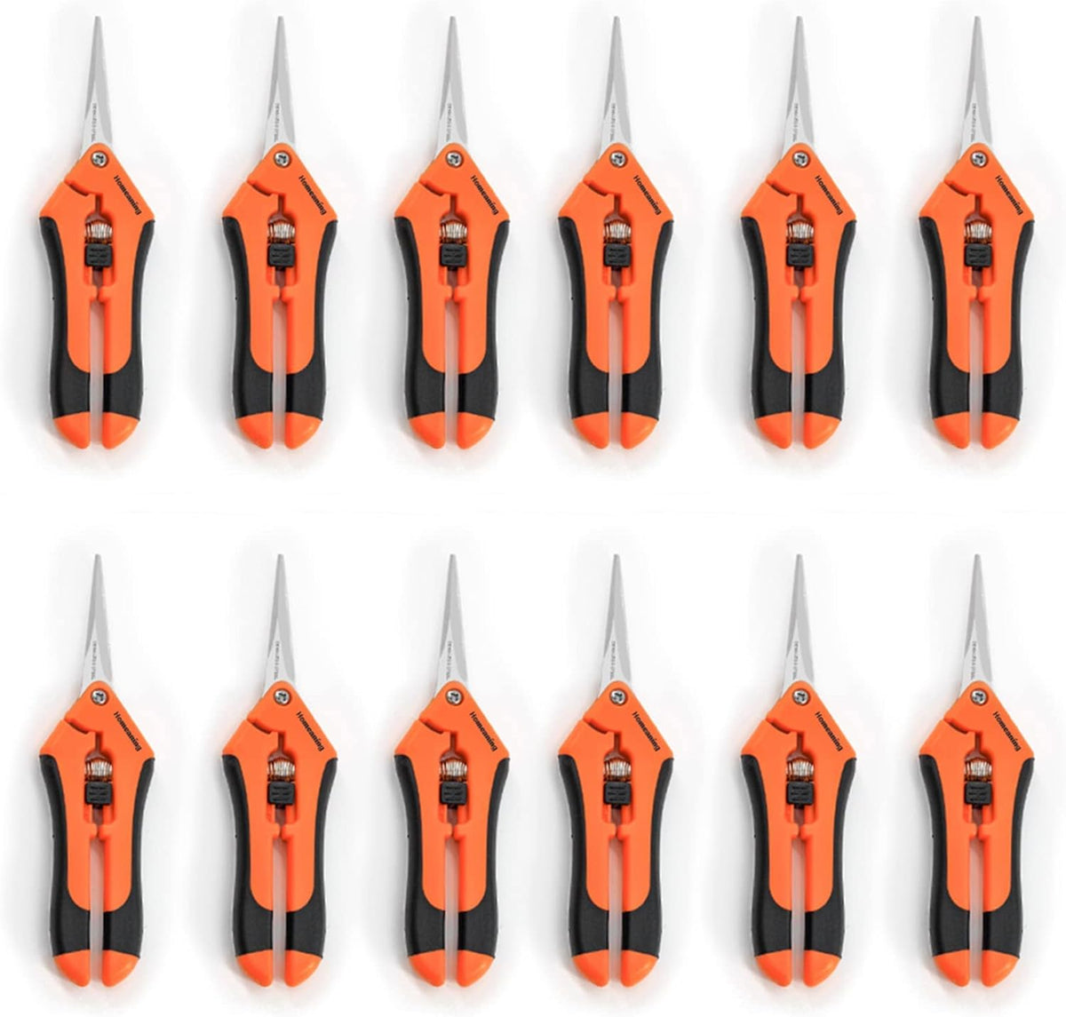 6 Packs Garden Pruning Shears with Straight Blades Trimming Scissors, Gardening Hand Pruning Snips Titanium Coated Precision Bonsai Pruning Shears, Convenient Flower Cutters (Orange)
