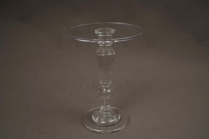 Furniture Acrylic Side Table,Clear Small Round Side/End Tables with Support Rod for Use in Living Rooms,Bedrooms,Offices,Study Rooms,Waiting Areas（13.8in*19.7in